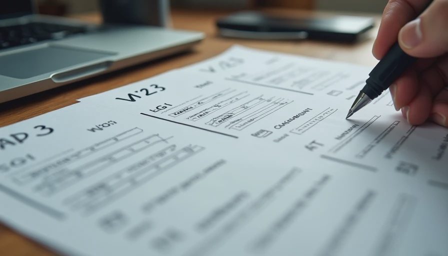 Documentary style shot of paper printouts labeled V1, V2, and V3 side by side on a desk, showing iterative prompt testing notes and annotations.